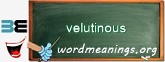 WordMeaning blackboard for velutinous
